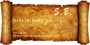 Sifrik Beáta névjegykártya