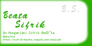 beata sifrik business card